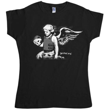 Banksy Cherub Womens Fitted T-Shirt 8Ball